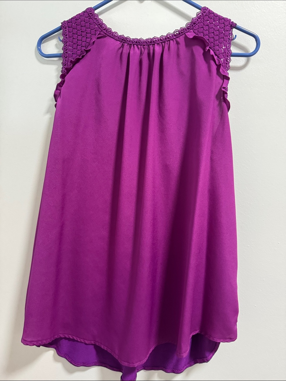 Worthington XL Purple Sleeveless Top with Lace Trim
